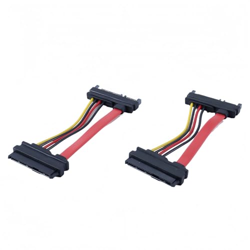 Orivin Cable de disco duro SFF-8482 para placa base, conector SATA macho de 22 pines a SAS hembra de 29 pines, conector corto de cobre de 10 cm.