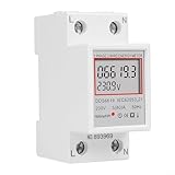 Din Rail LCD Digitaler Einphasen-Energiezähler 80A KWh Strom Spannung Strommessgerät für präzise Abrechnung und Panel-Installation, Weiß