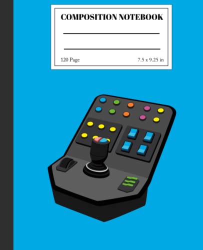 Composition Notebook blue Black Video Gaming Themed Comp Book: Ruled Lined Paper 120 pages 60 sheets) 9-3/4 x 7-1/2 inches: For Kids, Teens, and Adults