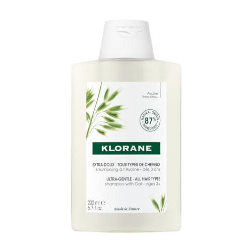 Klorane Extra Gentle Oat Shampoo – For the Whole Family – All Hair Types – Sulphate-Free, Vegan* Formula – 1x 200ml Bottle