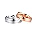 Ayoiow Bague Acier Inoxydable Doré Bande Simple Argent Or Rose Bague Mariage Couple