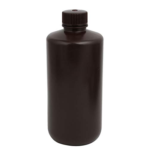 Aexit 500ml Plastic gauge Refillable Sealed Narrow Mouth Liquid DIY Bottle Container Brown
