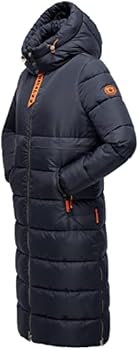 Navahoo Winterjas voor dames, warme gewatteerde jas met capuchon, kristallen bloem, maat XS-3XL, Dusty Plum, S