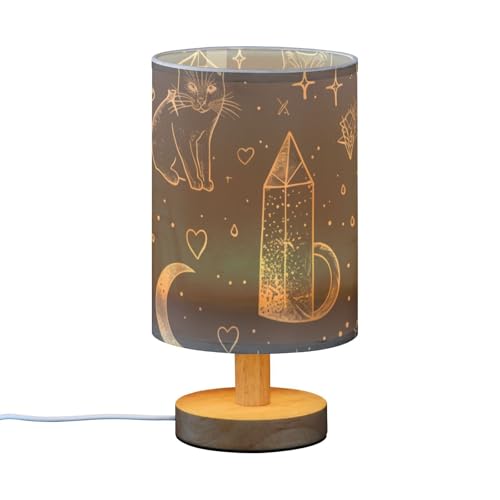 Lámpara de mesa de noche negro y dorado con led miniatura 2