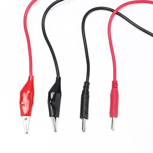 Image of stonylab 33-inch Alligator Clip to Spade Lug Test Leads, 6-Pack with Insulated Clips and Spade Plug
