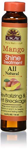 Okay Mango Shine Treatment For All Hair Types & Textures Revitalizing - Anti-Breakage with 12 Natural Oils, 0.6 Ounce (Pack of 72)