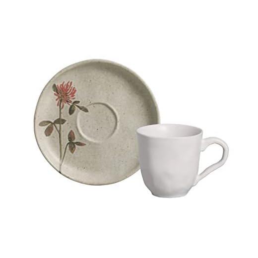 CONJUNTO C/ 6 XÍCARAS DE CAFÉ C/ 6 PIRES BIO STONEWARE CAMPESTRE 120ml