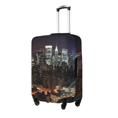 New York Night Luggage Cover Washable Stretch Suitcase Protector Anti-Scratch Travel Luggage Sleeve Elastic Baggage Cover Fits 18-32 Inch2