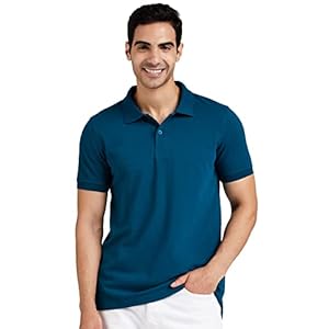 Amazon Brand – Symbol Men’s Solid Cotton Rich Polo T Shirt | Collar Tshirts | Half Sleeves | Plain-Regular Fit