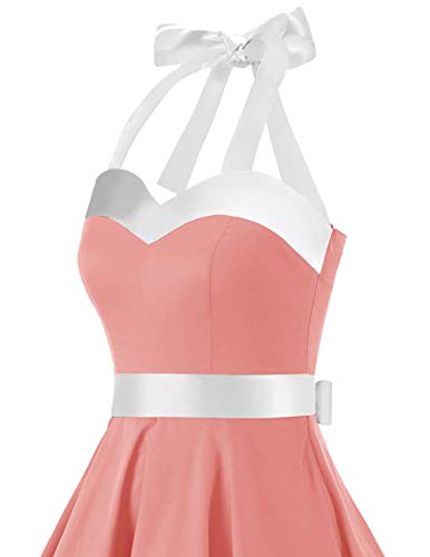 Image of DRESSTELLS Women's Vintage 1950s Cocktail Dress, Retro Tea Party Halter Swing Dresses