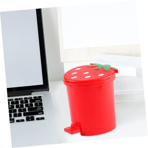 Mini caneca de basura de escritorio con tapa roja miniatura 5