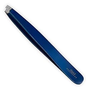 REFINE – Italy – Deluxe Slant Tip Tweezers, Stainless Steel, for Eyebrow Shaping and Removing Hair from Face and Body