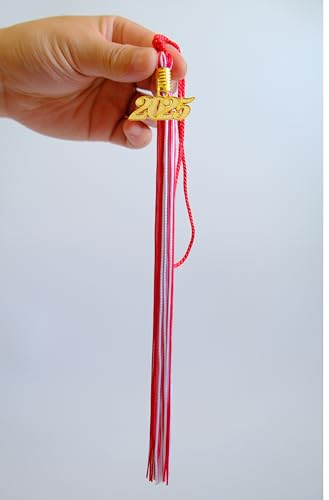Image of Graduation Tassel 2025, Red and White Tassel 2025