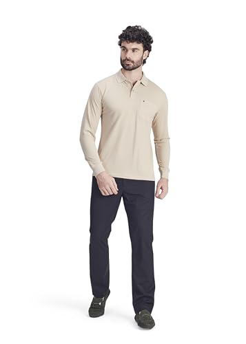 Image of Men's Cotton-Rich Full-Sleeve Polo T-Shirt with Pocket Premium Pique Fabric Casual & Stylish