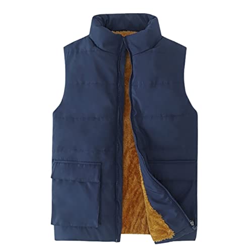 Chaleco Abrigador Body Warmer Gilet Chaleco térmico para hombre al aire libre sin mangas Casual Cazadora Acolchada(Blue,8XL)