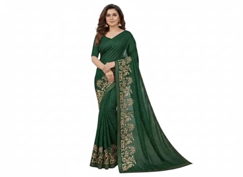 Image of M /S Sarvdhya Enterprises Women's Premium Heavy Work Georgette Saree with Unstitched Blouse Piece