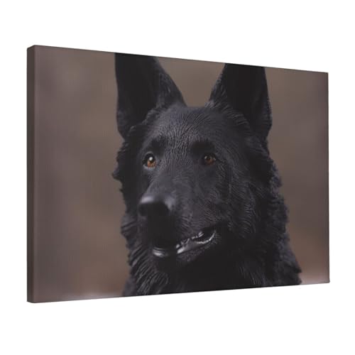 Tableau berger allemand noir cadeau idéal pour maîtres et passionnés