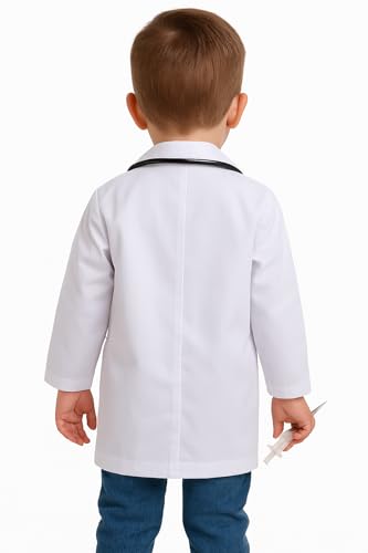 Image of Doctor Dress for kids |surgeon dress for boys and girls | Kids Doctor Costume Set with Stethoscope, Mask, and Injection for School Annual Functions, Role Play, and Special Events