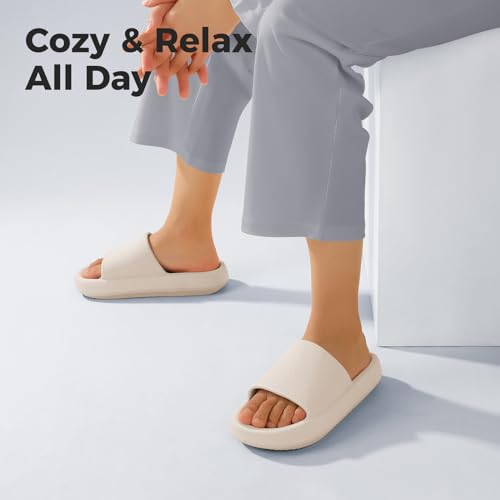 Image of Leevar Cloud Slides for Women and Men - Soft, Comfy, Relax Cloud Slippers, Thick Sole, Non-slip Slides for Men, Easy to Clean, Shower, Swimming, Beach, Indoor and Outdoor Slides for Men