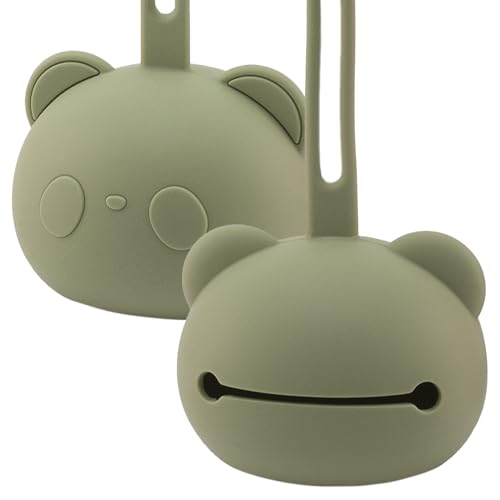 BABYZOCO Portachupetes para Bebe, Caja de Chupete de Silicona, Estuche para Guardar Chupete, Guardachupetes, Bolsa para chupetes, Funda para chupetes, Sin BPA, Silicona, Unisex, Verde pastel