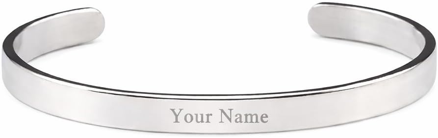 SCPmarts Personalized Aura Bracelet For Men โ Adjustable Name Engraved Stainless Steel Bracelet Custom Gift for Him