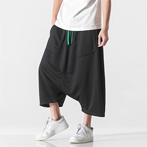Pantalon large de style chinois homme jupe hip-hop ample gris clair 34-37 - 4
