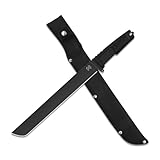 16.5" Gardenging Machete with Nylon Sheath, Heavy Duty Machete with Ergonomic No-Slip Rubber Handle, Machetes for Cutting Trees, Yard Work, Bushcraft