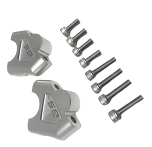 Élévateurs de guidon de moto 32 mm | Extension robuste en finition argentée