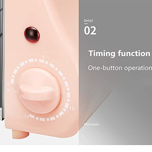 elektrische mini-oven, huishoudelijke multifunctionele mini-elektrische oven, thuis multifunctionele ontbijtmaker 2 in 1 studentenslaapzaal kleine mini-grill, geel - Afbeelding 6