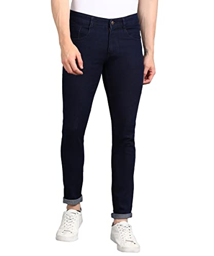 Urbano Fashion Men’s Dark Blue Slim Fit Washed Jeans Stretchable
