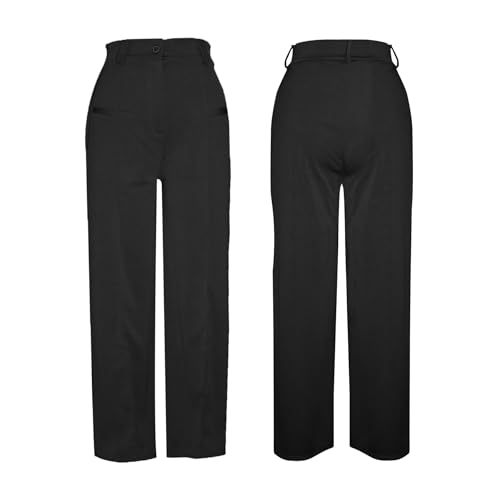 Tbahhir Women High Waisted Work Pants Wide Leg Dress Pants Straight Trousers Casual Business Slacks with Pockets3