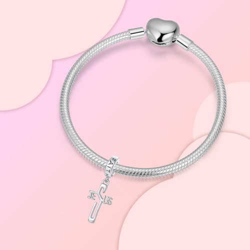 Image of LUXILLA Love You Best Friend Grandma Wife Heart Charm 925 Sterling Silver Charms Fit for Bracelets Necklace Jewelry Gift for Women