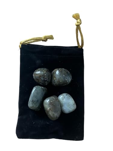 Pierre naturelle - 5 cristaux polis avec propriétés énergétiques (Labradorite, 5 pièces)