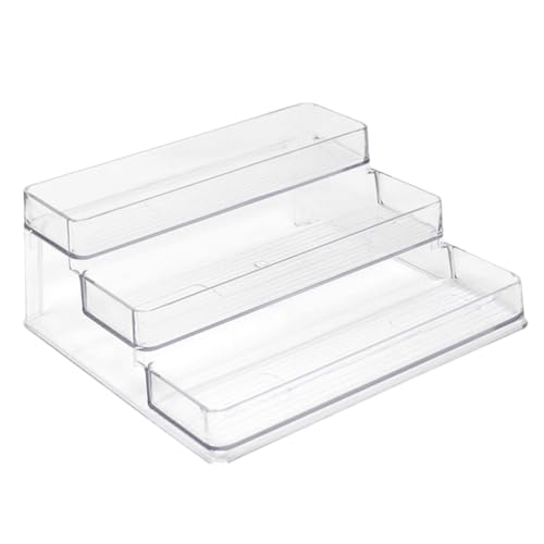 IWOWHERO Organizador de Especias de Cocina de Soporte Transparente para Botes de Condimentos Estante Multifuncional para Almacenamiento Encimera Accesorio Práctico para Cocina y Cosméticos