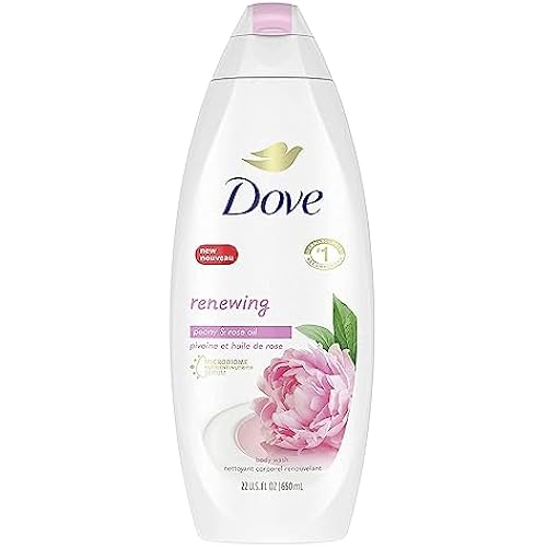 Dove Body Wash 100% Gentle Cleansers, Sulfate Free Peony and Rose Oil Effectively Washes Away Bacteria While Nourishing Your Skin, 22 Fl Oz (Pack of 4)