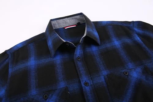 Alex Vando Mens Button Down Shirts Regular Fit Long Sleeve Casual Plaid Flannel Shirt