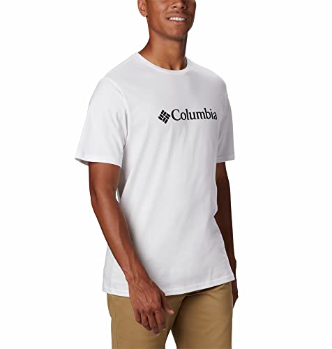 Columbia CSC Basic Logo Short Sleeve, Camiseta De Manga Corta para Hombre, White, Talla M