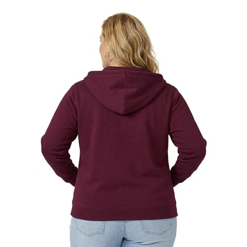 Image of HOODLIFE True-Fit Women's Plus Size Zip-Up Hoodie Jacket - Soft Cotton Fleece Sweatshirt with Hood, Full Zipper, Pockets - Casual Everyday Winter Wear