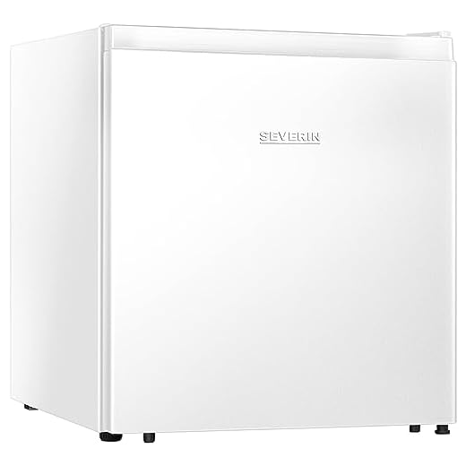 SEVERIN - Nevera pequeña, minibar de 45 l, frigorífico pequeño vertical con congelador, mini nevera con puerta reversible, 41,8 x44,5x47,8 cm, bajo consumo (E), silencioso (A),blanco, KB 8884