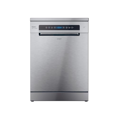 CANDY - Lave-Vaisselle - Pose Libre - 14 Couverts - Classe Énergétique C - Maxi Cuve, Wash & Dry 35 min, Ouverture Automatique, Contrôle à Distance - Inox - 60 x 82 cm - Modèle CF 4C6F0X