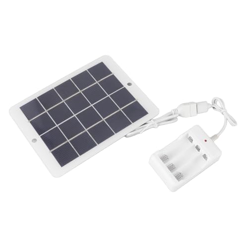 Fafeicy Cargador de Batería Solar, Cargador de Batería de Panel, Polisilicio 3W 5V Alta Tasa de Conversión Salida Eficiente Célula Solar Portátil para Cámaras Tipo