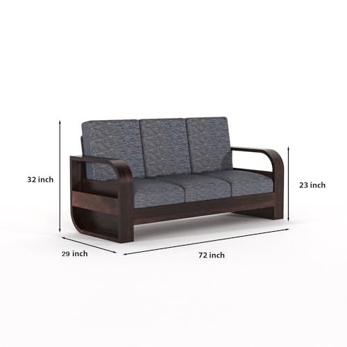 Image of Sofa Set Outer (Grey- Walnut Finish, Round)