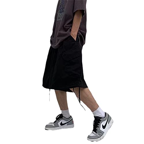 Short cargo d'été pour homme AXEBHPED anti-transpiration style hip-hop Harajuku noir XL