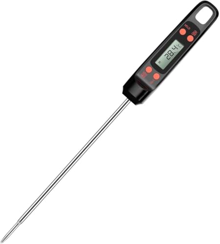 Inspired Essentials Meat Thermometer, Digital Food Thermometer, Backlight LCD Screen, Long Probe & Auto On/Off, Perfect for Kitchen Cooking, BBQ, Water, Meat, Milk etc