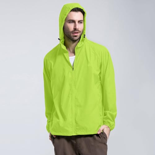Mens Water-proof Rain Jacket Lightweight Hooded Rain Coats Zipper Long Sleeve Packable Windbreaker For Women/Men3