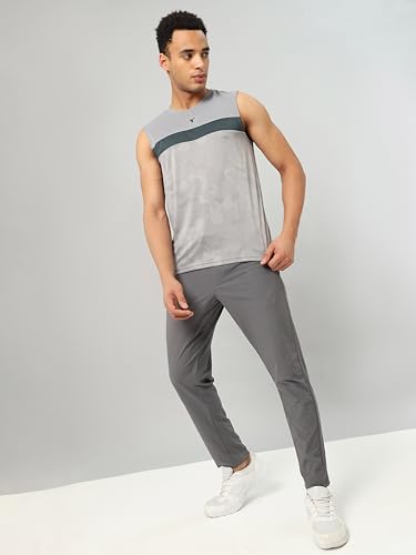 Image of TECHNOSPORT Men's Regular Fit Mid Rise Solid Plus Size Trackpants with Quick Dry, Anti Microbial, SPF50+ for Regular and Sports Use