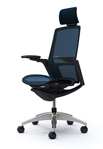 オカムラ オフィスチェア フィノラ 可動肘 エクストラハイバック 座:メッシュ ダークブルー