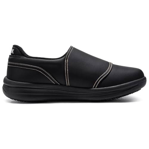 Image of LARNMERN Men's Non Slip Chef Shoes Slip On Leather Footwear