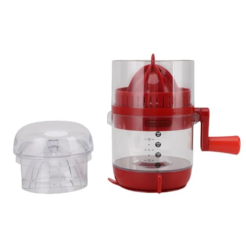 Exprimidor manual de cítricos, compacto y portátil, de acero inoxidable y plástico ABS, para uso en cocina (Roja)