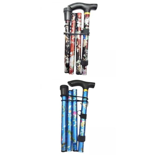 MERISHOPP® 2 Pack Aluminium Alloy Walking Trekking Poles Sticks Portable Foldable | Sporting Goods | Outdoor Sports | Camping & Hiking | Hiking Gear | Walking & Trekking Sticks
